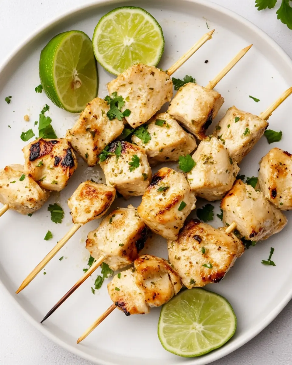 Low Carb Coconut Lime Chicken Skewers