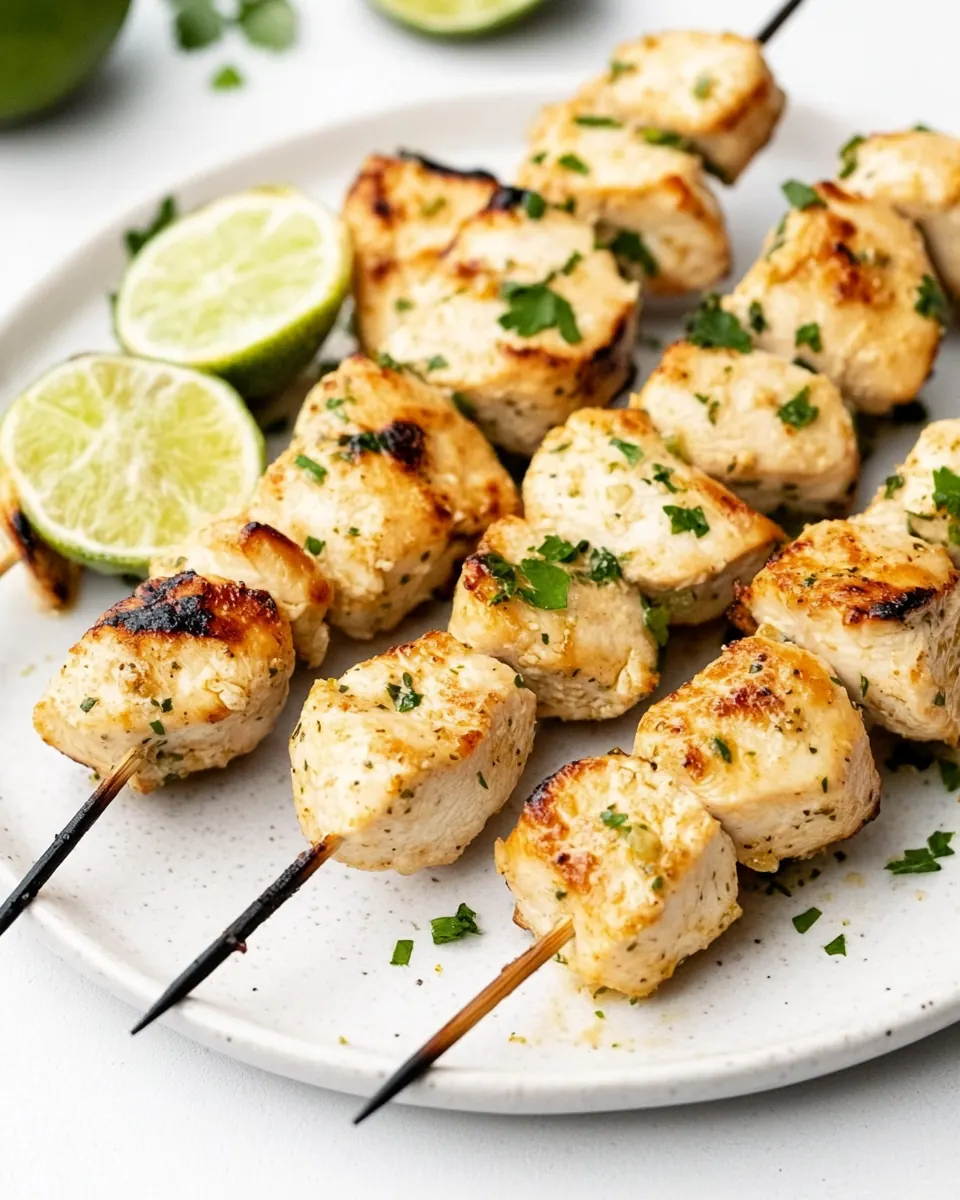 Low Carb Coconut Lime Chicken Skewers