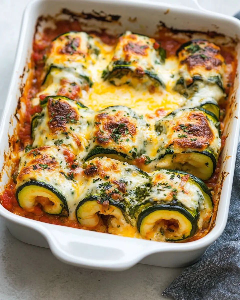 Low Carb Zucchini Lasagna Roll Ups