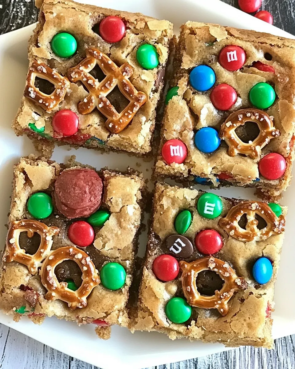 M&M Pretzel Blondies