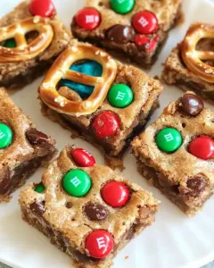 M&M Pretzel Blondies