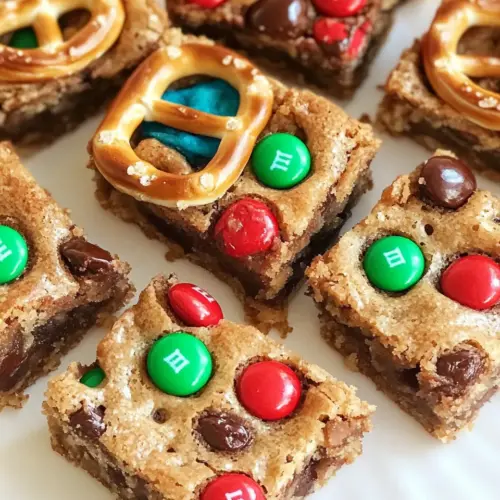 M&M Pretzel Blondies