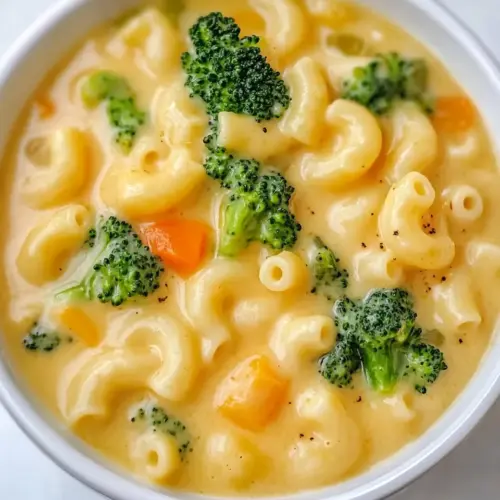 Macaroni and Cheese Soup with Broccoli