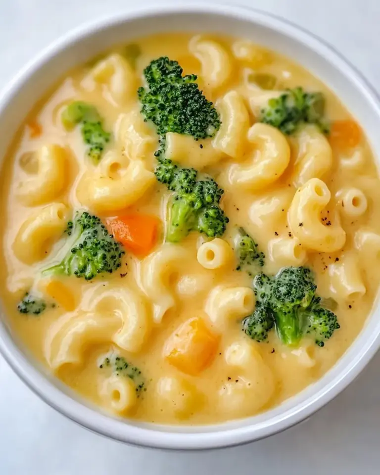 Macaroni and Cheese Soup with Broccoli
