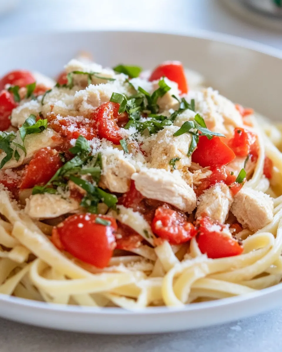 Macro Friendly Bruschetta Chicken Pasta