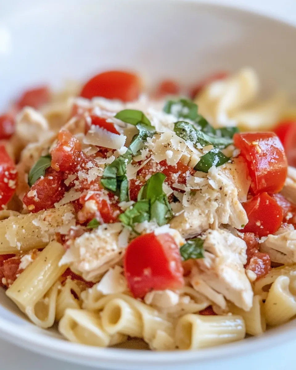 Macro Friendly Bruschetta Chicken Pasta