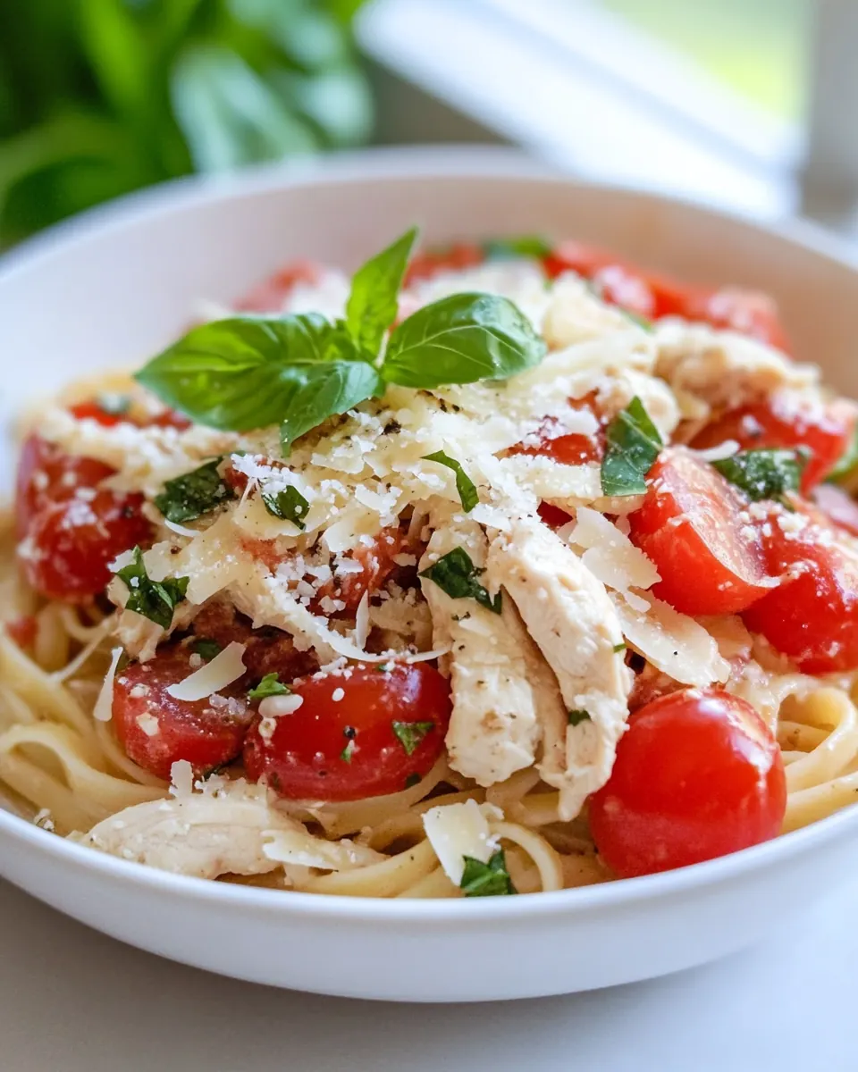 Macro Friendly Bruschetta Chicken Pasta