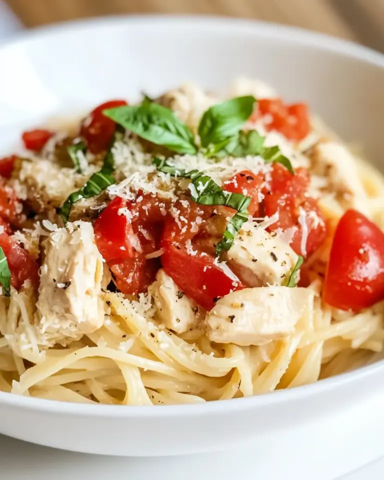 Macro Friendly Bruschetta Chicken Pasta
