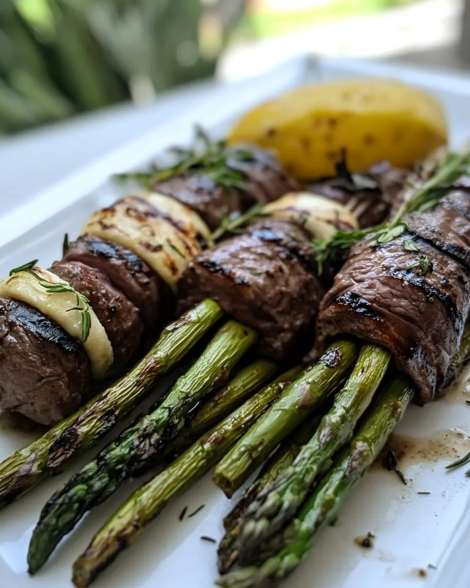 Macro Friendly Grilled Beef Asparagus Roll Ups