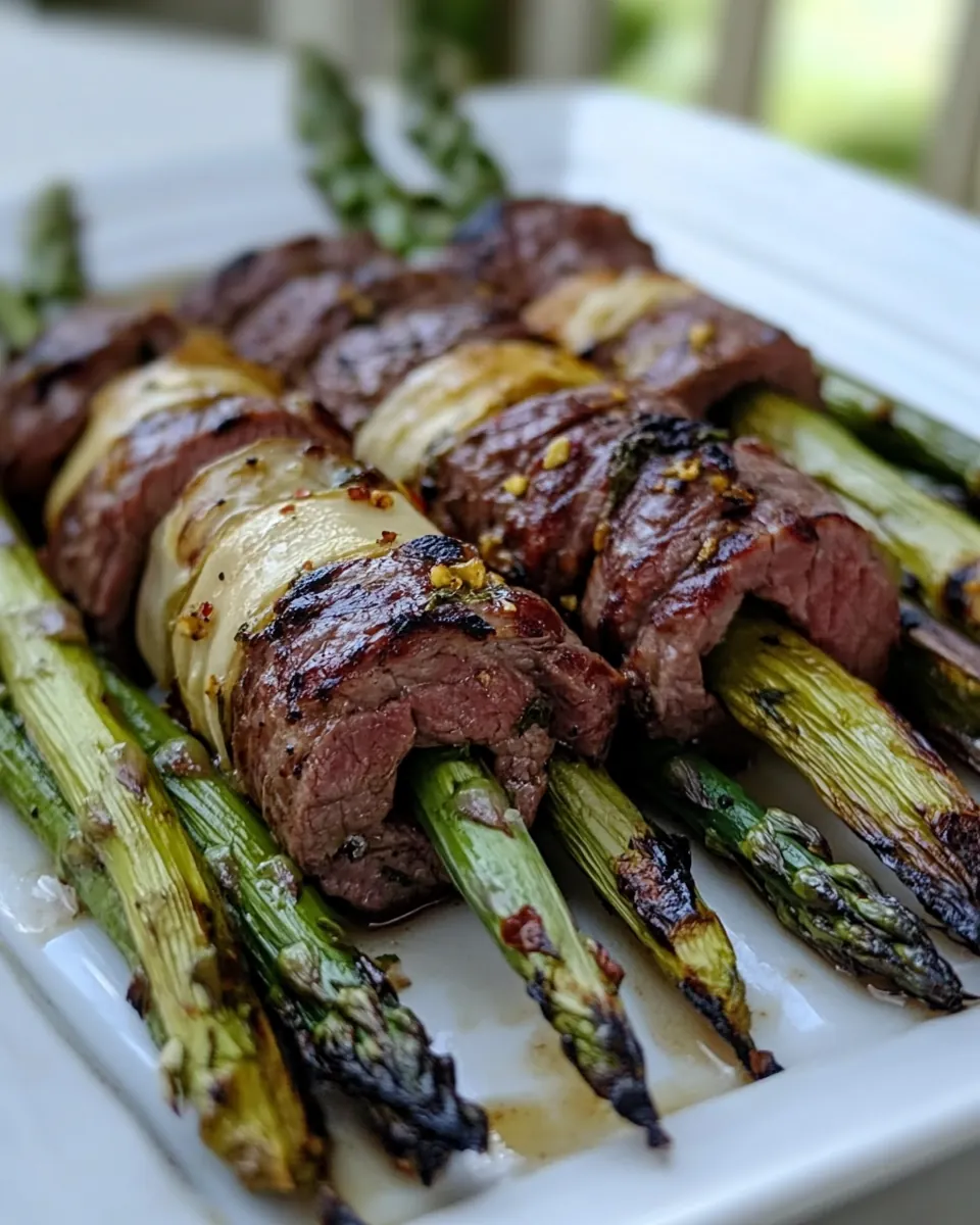 Macro Friendly Grilled Beef Asparagus Roll Ups