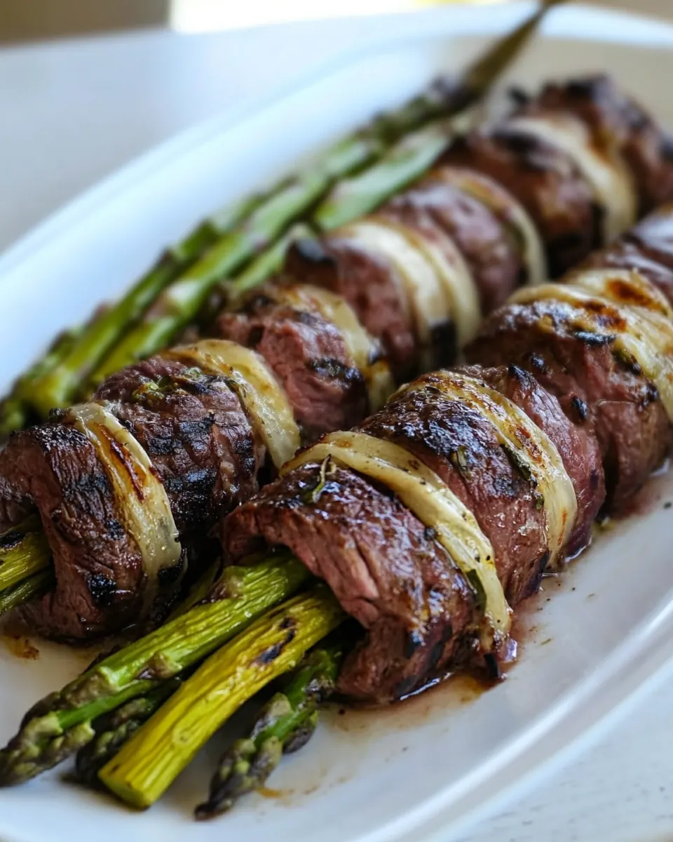 Macro Friendly Grilled Beef Asparagus Roll Ups