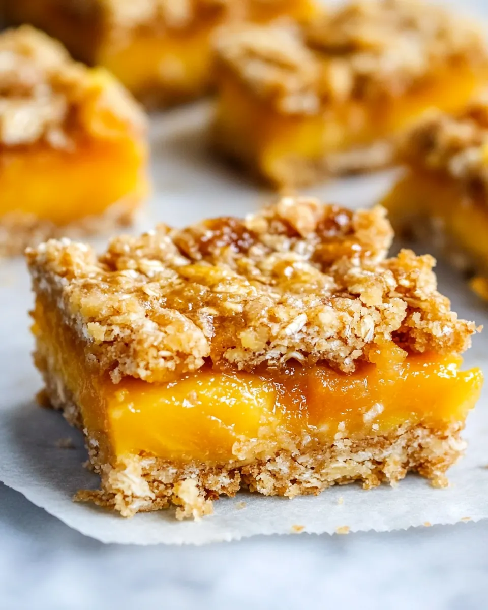 Mango Oatmeal Crumble Bars