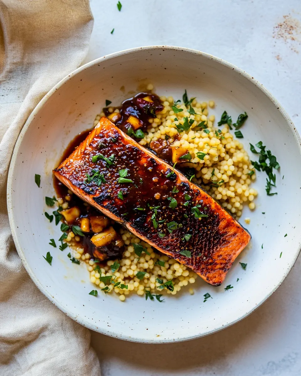 Maple BBQ Salmon with Brown Butter Couscous