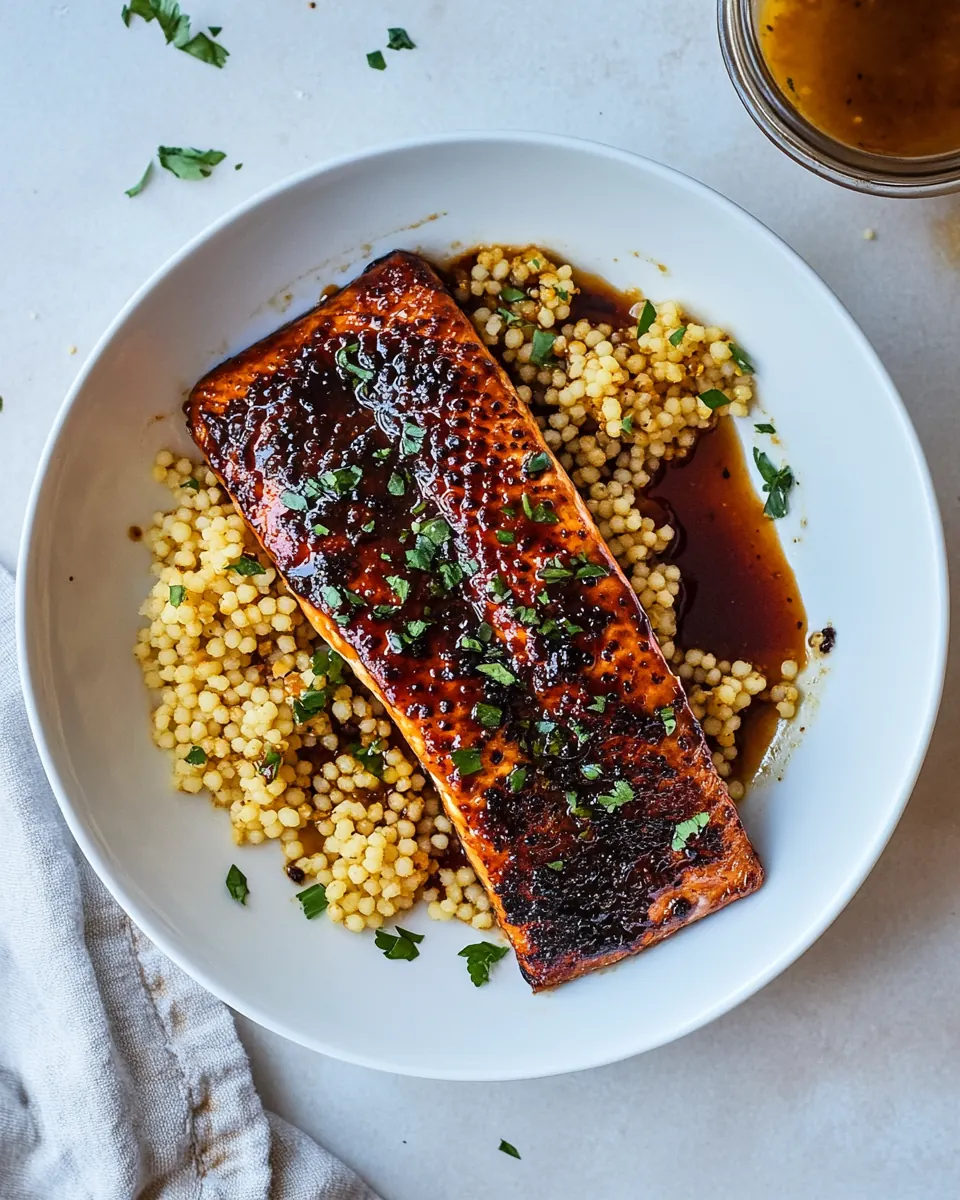 Maple BBQ Salmon with Brown Butter Couscous