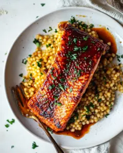 Maple BBQ Salmon with Brown Butter Couscous