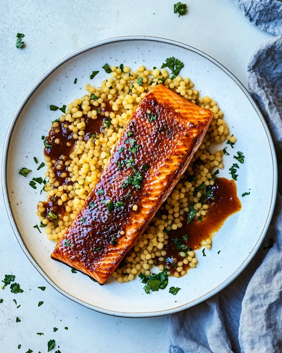 Maple BBQ Salmon with Brown Butter Couscous