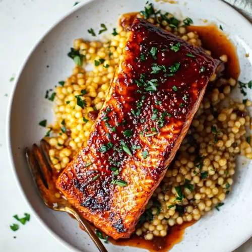 Maple BBQ Salmon with Brown Butter Couscous