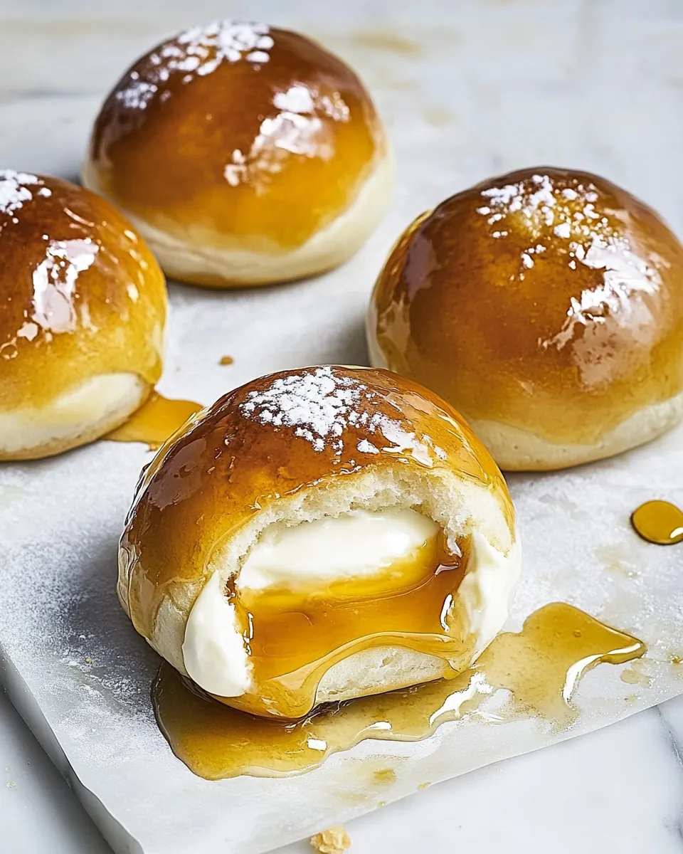 Maple Cream Filled Crème Brûlée Buns