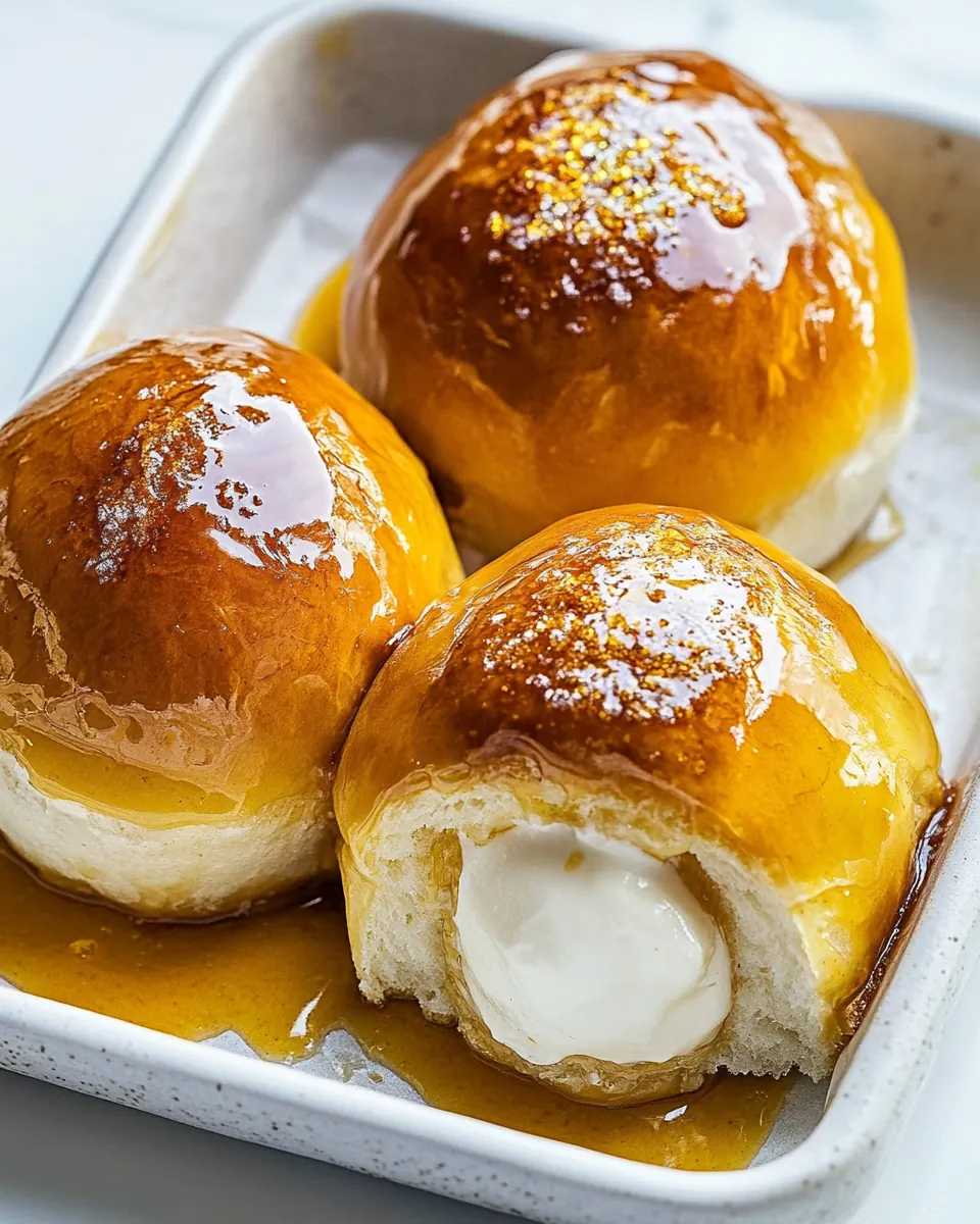 Maple Cream Filled Crème Brûlée Buns