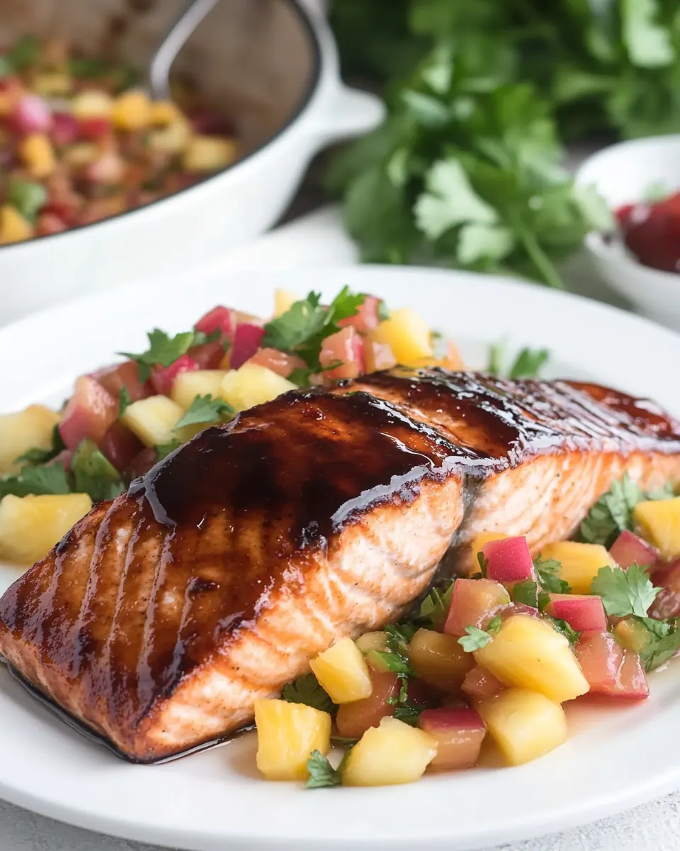 Maple Glazed Salmon with Mango Pineapple Salsa