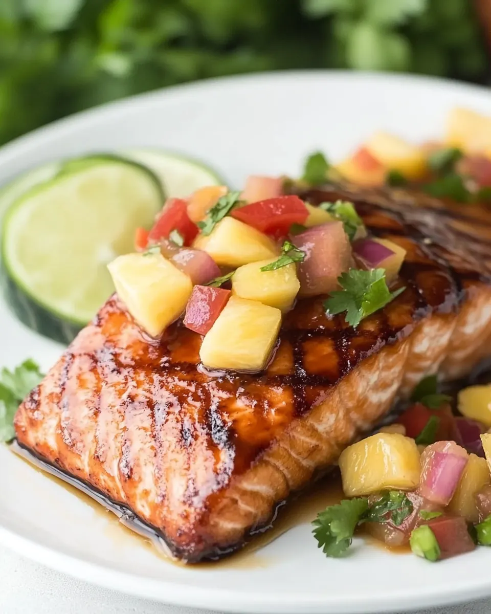 Maple Glazed Salmon with Mango Pineapple Salsa