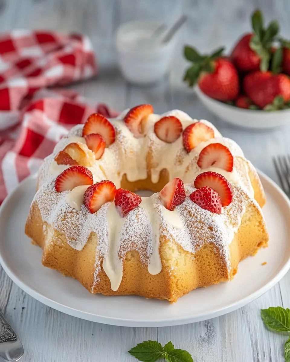 Marbled Strawberry Bundt Cake