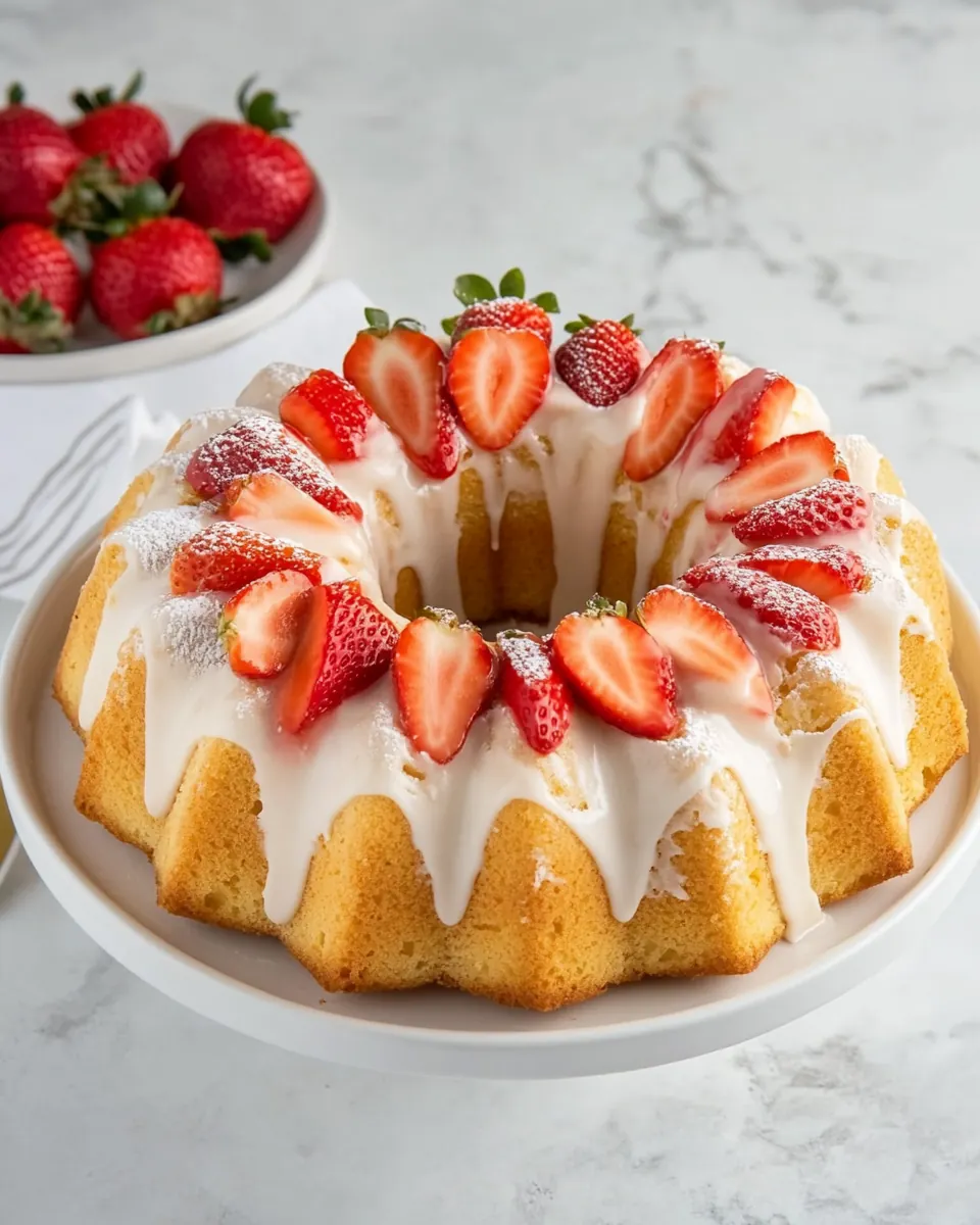 Marbled Strawberry Bundt Cake