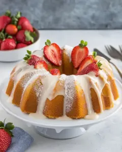 Marbled Strawberry Bundt Cake