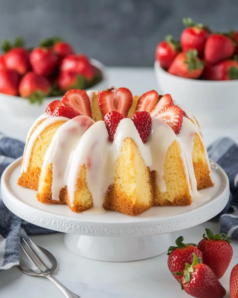 Marbled Strawberry Bundt Cake