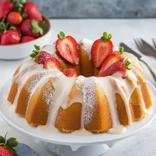 Marbled Strawberry Bundt Cake