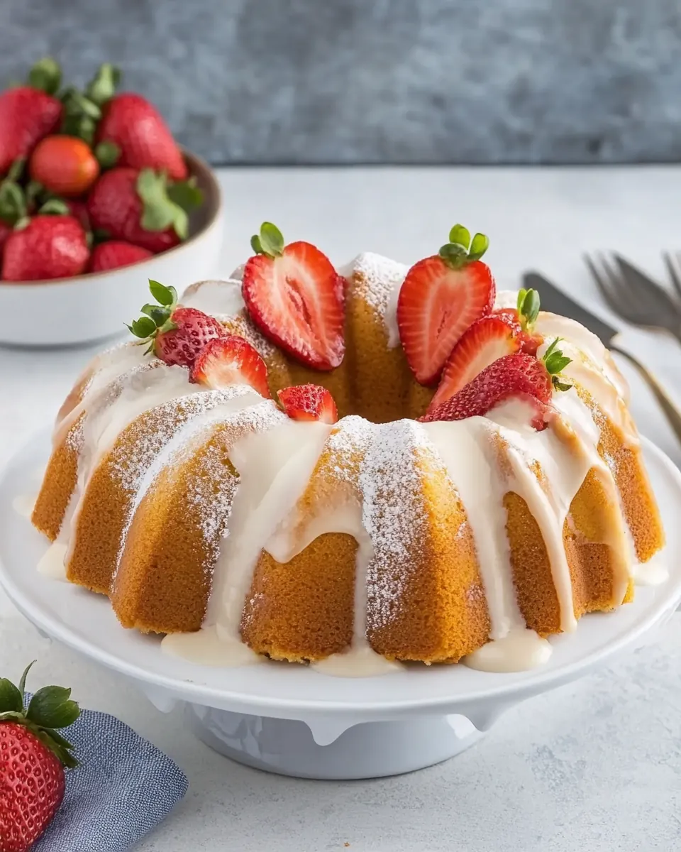 Marbled Strawberry Bundt Cake