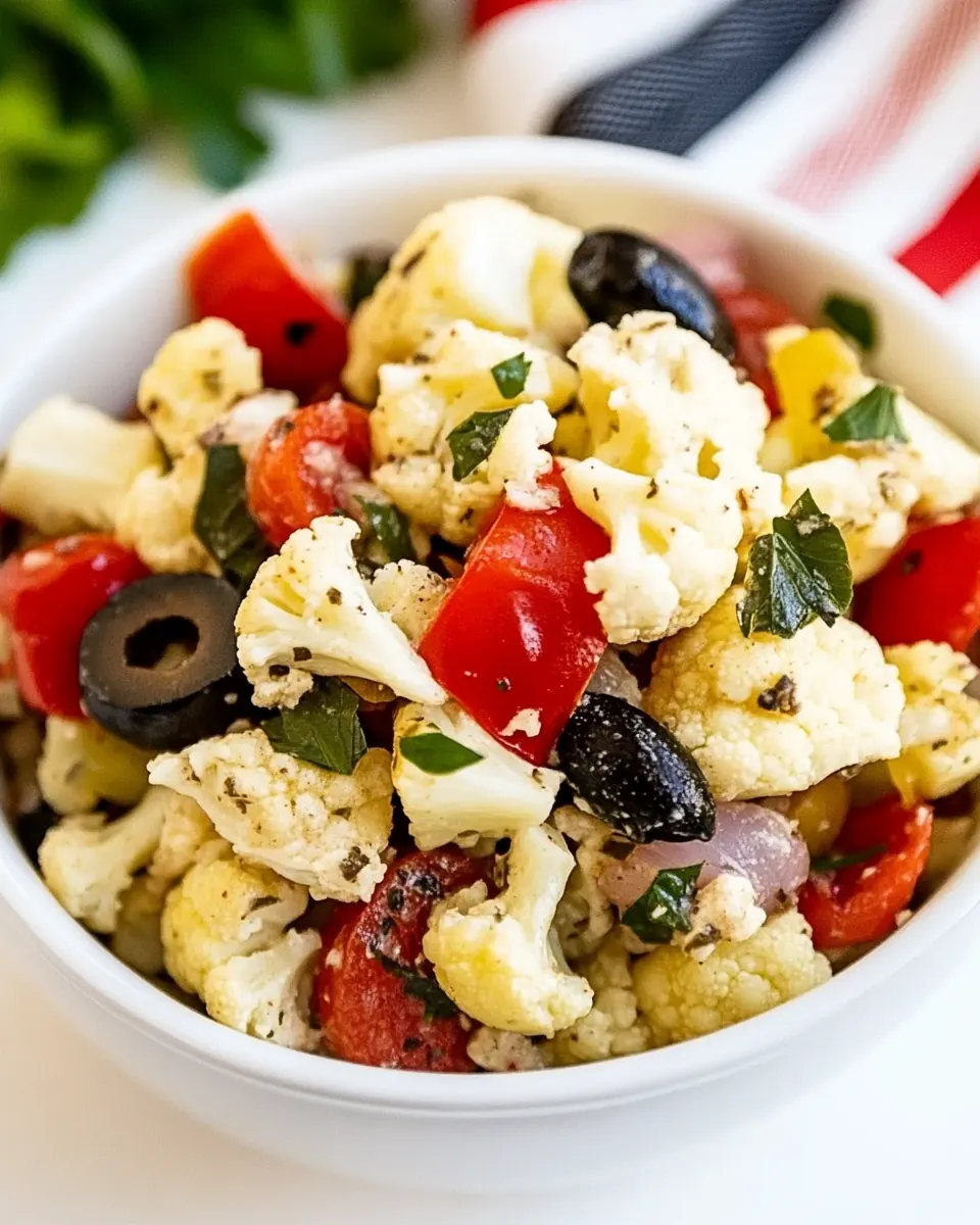 Marinated Cauliflower Antipasto Salad