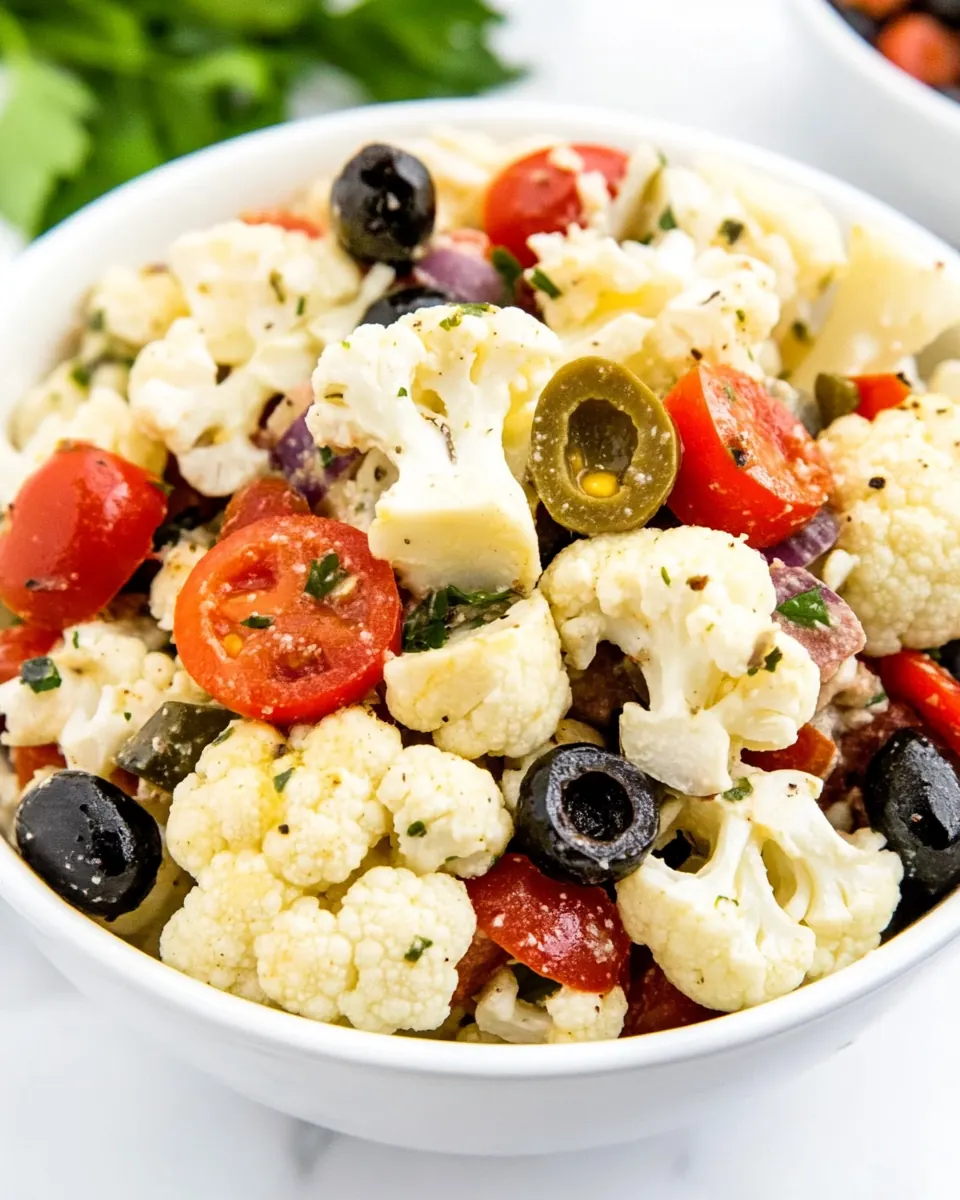 Marinated Cauliflower Antipasto Salad