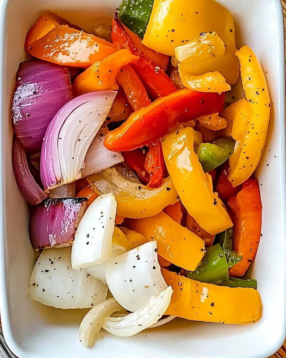 Marinated Peppers and Onions for Grilling or Roasting