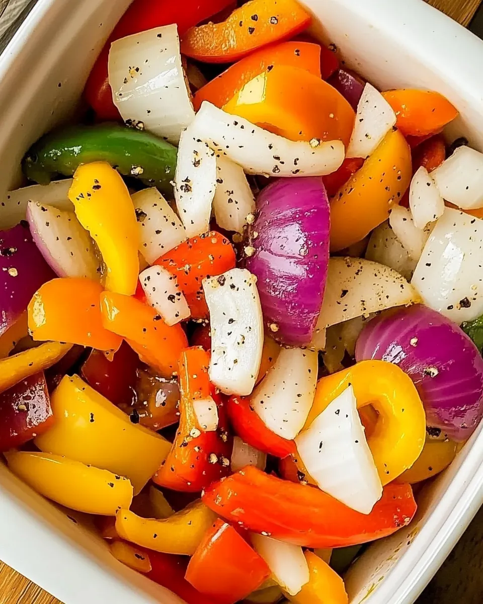 Marinated Peppers and Onions for Grilling or Roasting
