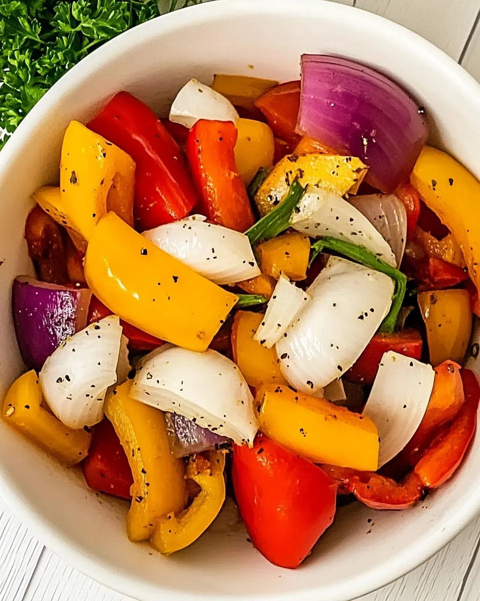 Marinated Peppers and Onions for Grilling or Roasting