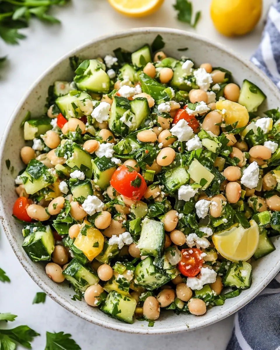 Maroulasalata Inspired Dense Bean Salad