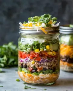 Mason Jar Burrito Bowls
