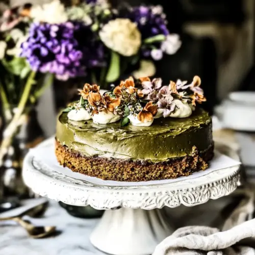 Matcha Green Tea Cake with Vanilla Honey Cream Cheese Frosting