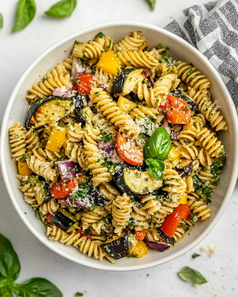Mediterranean Roasted Veggie Pasta Salad