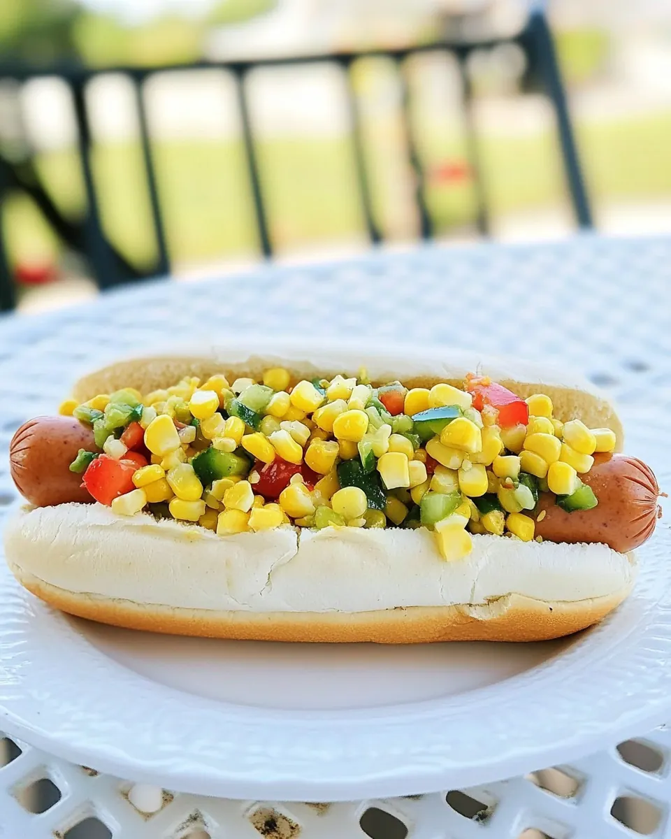 Mexican Corn Salad Hot Dogs