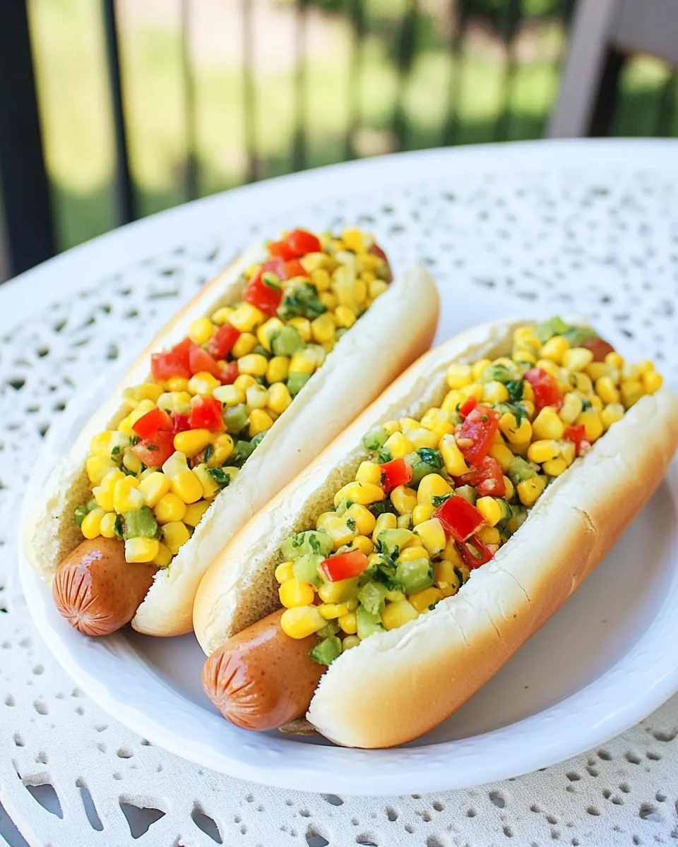 Mexican Corn Salad Hot Dogs