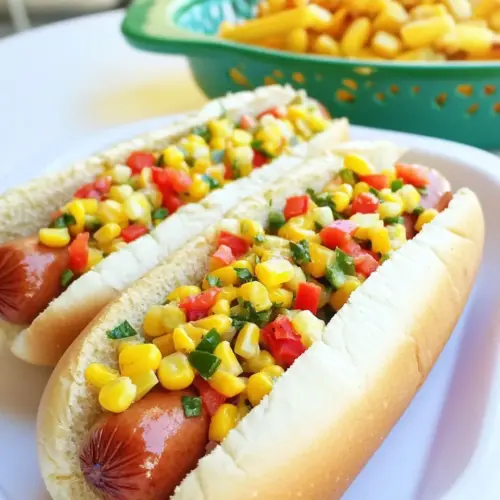 Mexican Corn Salad Hot Dogs