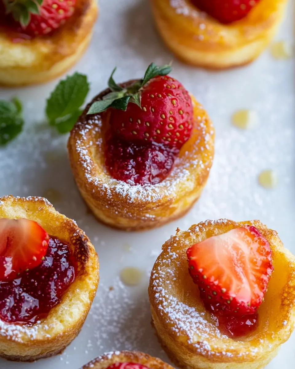 Mini Brown Butter Popovers with Jammy Strawberries