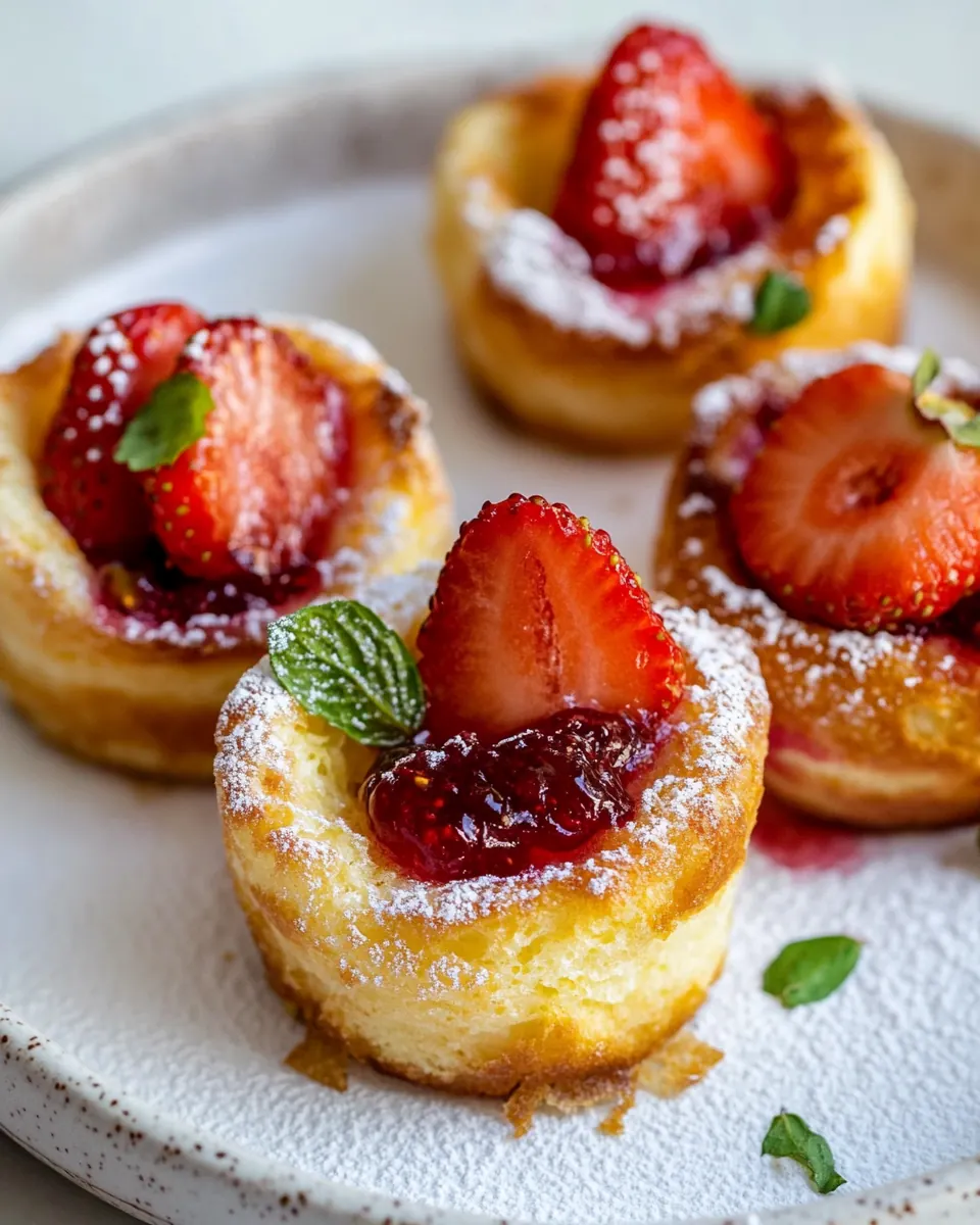 Mini Brown Butter Popovers with Jammy Strawberries