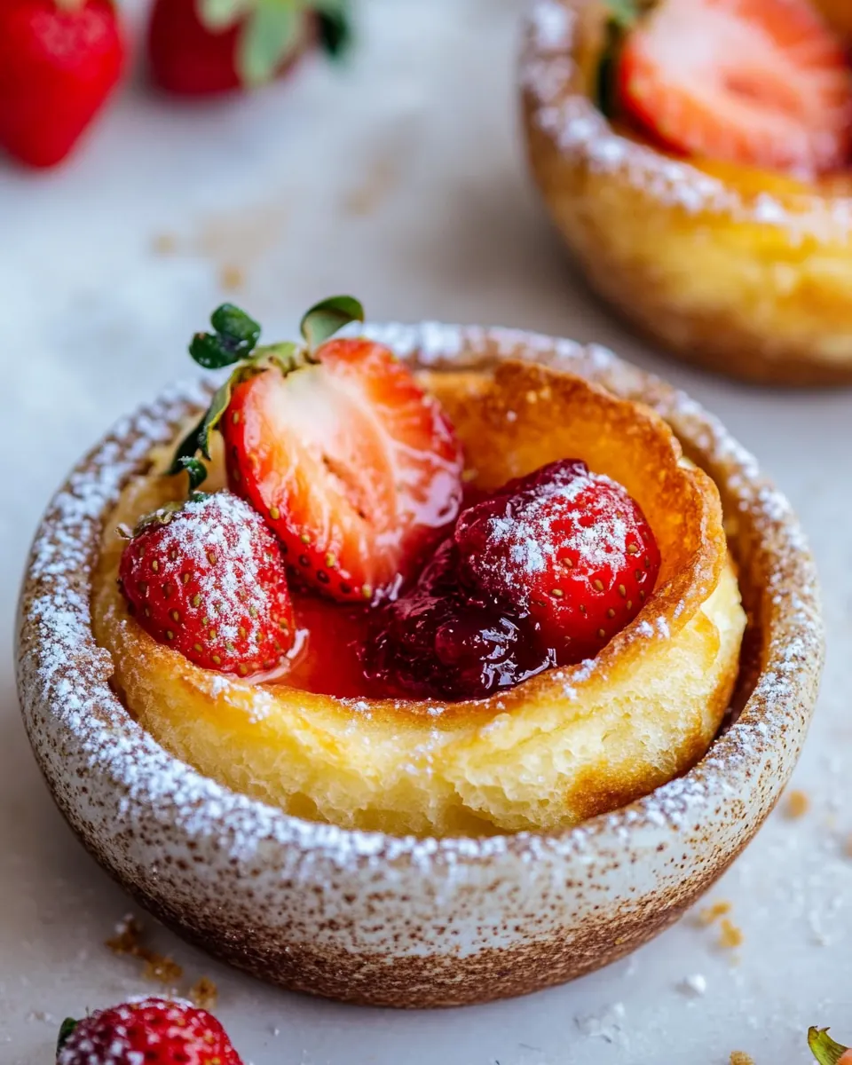 Mini Brown Butter Popovers with Jammy Strawberries
