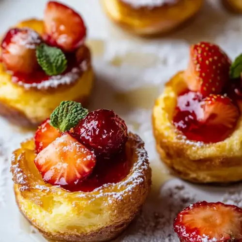 Mini Brown Butter Popovers with Jammy Strawberries