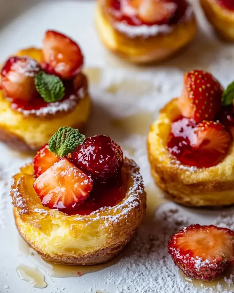 Mini Brown Butter Popovers with Jammy Strawberries
