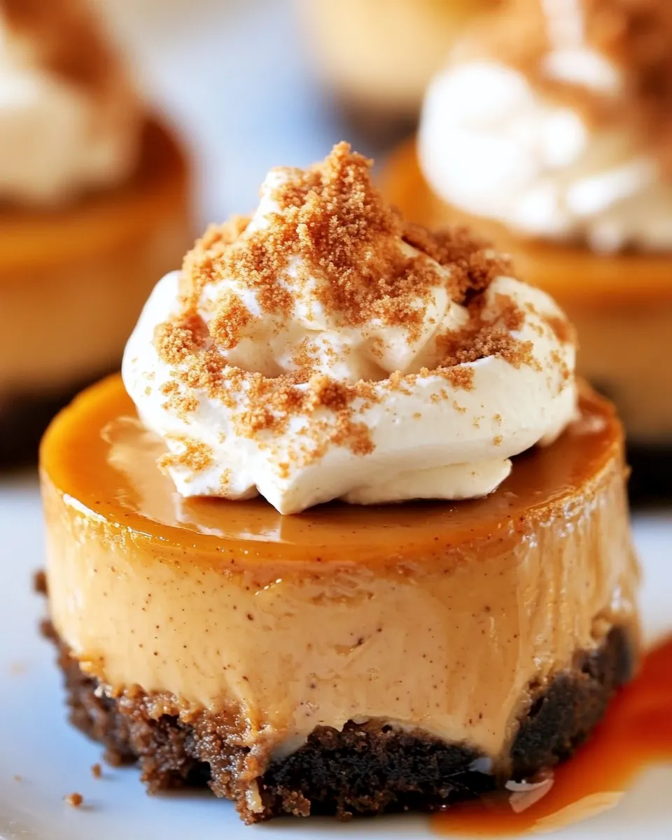 Mini Pumpkin Cheesecakes With Gingersnap Crust