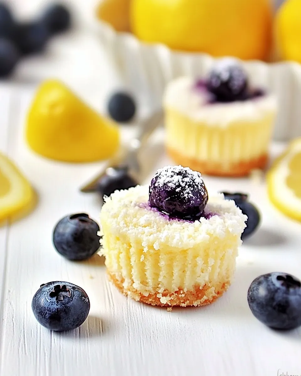Miniature Lemon Blueberry Cheesecakes